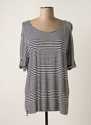 T-shirt manches mi-longues manches courtes bleu THALASSA femme