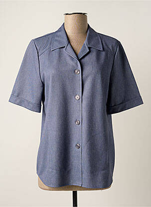 Chemisier coupe droite manches courtes bleu FINNKARELIA femme