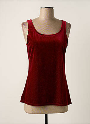 Top stretch sans manche rouge FRED SABATIER femme