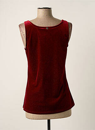 Top stretch sans manche rouge FRED SABATIER femme