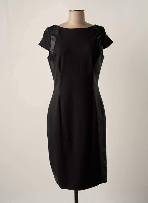 Robe mi-longue coupe fluide manches courtes noir OLSEN femme