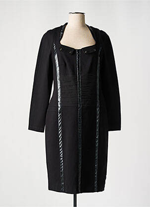 Robe mi-longue manches longues manches longues noir O.K.S femme