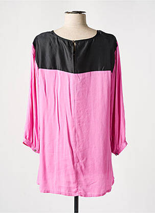 Blouse tissage popeline manches 3/4 rose CISO femme
