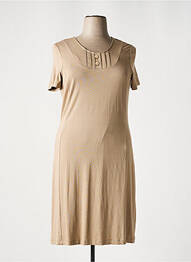 Robe mi-longue manches courtes manches courtes beige ESCOLA femme