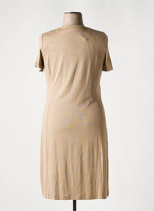 Robe mi-longue manches courtes manches courtes beige ESCOLA femme
