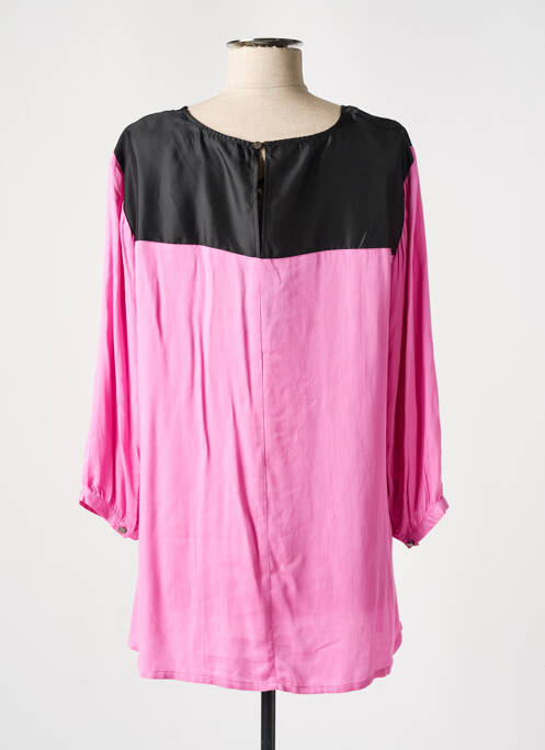 Blouse fermeture boutonnée au dos manches 3/4 rose CISO femme