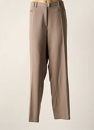 Pantalon droit tissage popeline taille normale beige GERKE MY PANTS femme