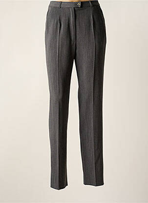 Pantalon droit fermeture zippée sous rabat boutonné taille normale gris QUATTRO femme