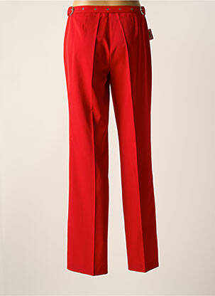 Pantalon droit tissage popeline taille normale rouge MARIELLA ROSATI femme