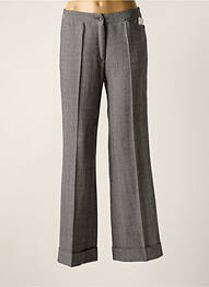 Pantalon droit tissage popeline taille normale noir HAUBER femme