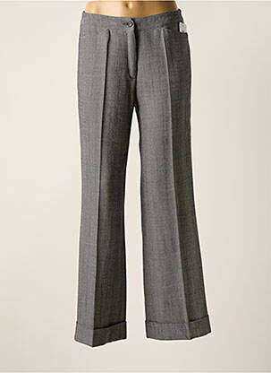 Pantalon droit tissage popeline taille normale noir HAUBER femme