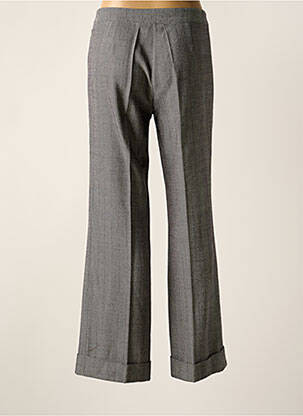 Pantalon droit tissage popeline taille normale noir HAUBER femme