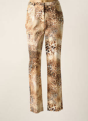 Pantalon slim tissage popeline taille normale beige HUCKE WOMAN femme