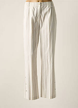 Pantalon droit tissage popeline taille normale beige HAUBER femme