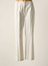 Pantalon droit tissage popeline taille normale beige HAUBER femme