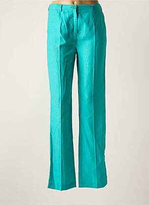 Pantalon droit tissage popeline taille normale bleu FRANK WALDER femme