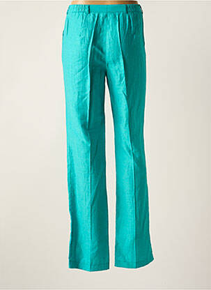 Pantalon droit tissage popeline taille normale bleu FRANK WALDER femme