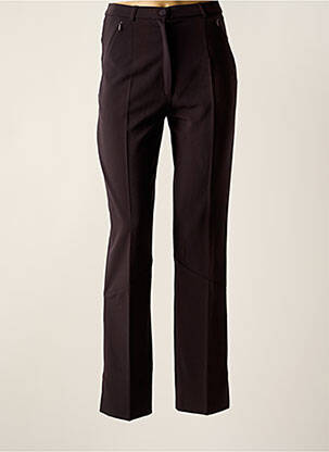 Pantalon droit tissage popeline taille normale violet CHRISTINE LAURE femme
