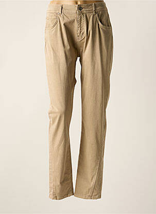 Pantalon slim tissage popeline taille normale beige FRED SABATIER femme