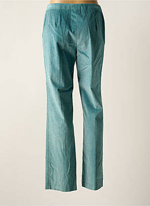 Pantalon droit fermeture zippée sous rabat boutonné taille normale bleu HAUBER femme