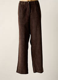 Pantalon droit fermeture zippée sous rabat boutonné taille normale marron FRANCOISE F femme
