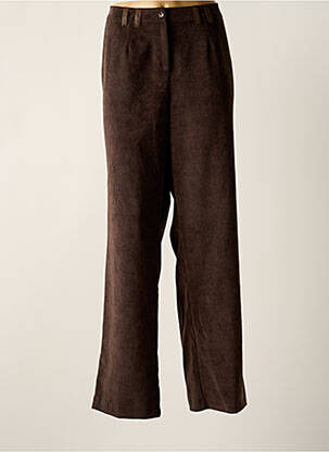 Pantalon droit fermeture zippée sous rabat boutonné taille normale marron FRANCOISE F femme