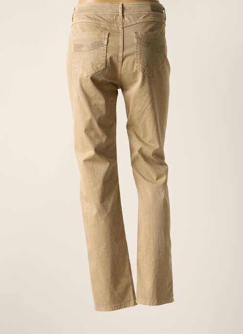 Pantalon slim tissage popeline taille normale beige FRED SABATIER femme