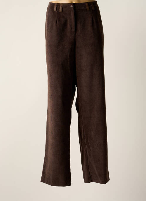 Pantalon droit fermeture zippée sous rabat boutonné taille normale marron FRANCOISE F femme