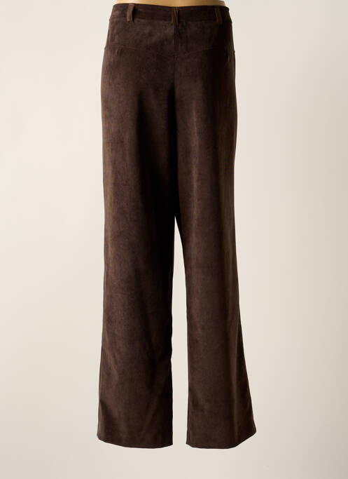 Pantalon droit fermeture zippée sous rabat boutonné taille normale marron FRANCOISE F femme