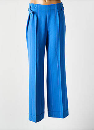 Pantalon taille à pinces taille haute bleu HAUBER femme