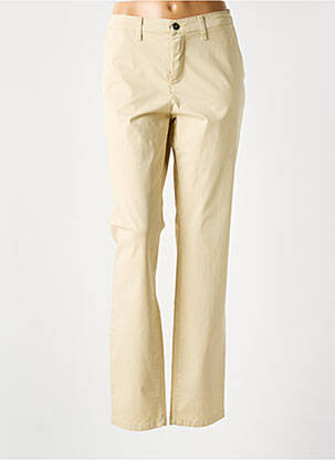 Pantalon chino tissage popeline taille normale beige LCDN femme