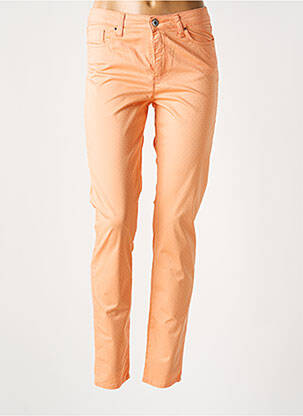 Pantalon slim tissage popeline taille normale orange LCDN femme