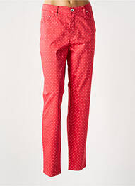 Pantalon slim tissage popeline taille normale rouge LCDN femme