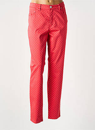 Pantalon slim tissage popeline taille normale rouge LCDN femme