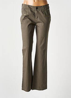 Pantalon droit tissage popeline vert SALT & PEPPER femme