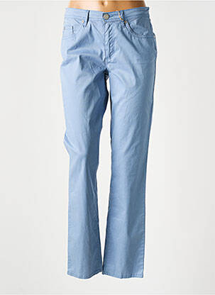 Pantalon droit fermeture zippée sous rabat boutonné bleu MAT DE MISAINE femme