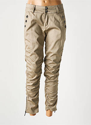 Pantalon 7/8 stretch taille basse beige FRANSA femme