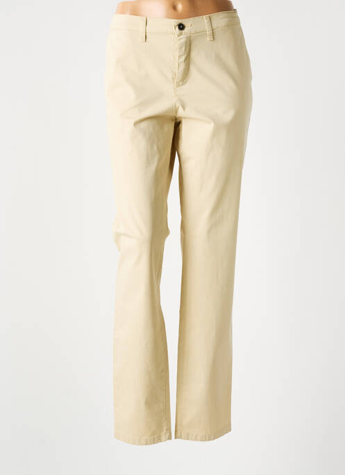 Pantalon chino tissage popeline taille normale beige LCDN femme