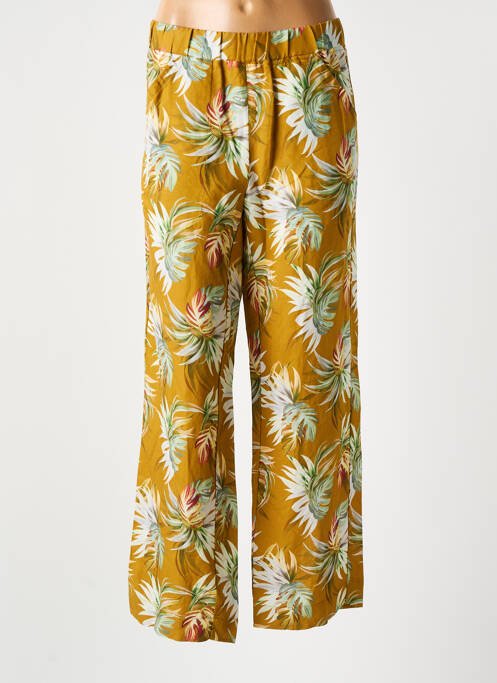 Pantalon 7/8 taille élastique taille normale jaune ZERRES femme