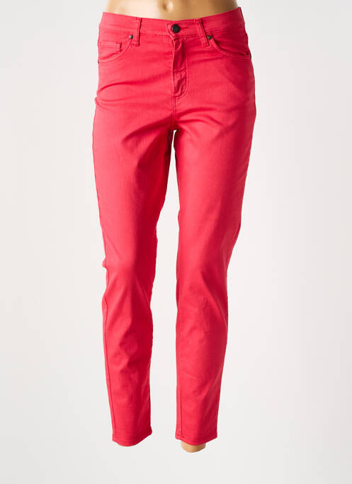 Pantalon 7/8 stretch taille normale rouge LCDN femme