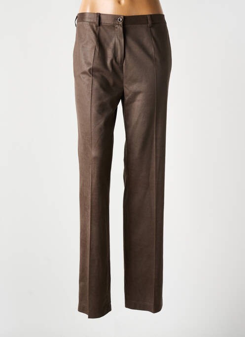 Pantalon droit marron FRANK WALDER pour femme