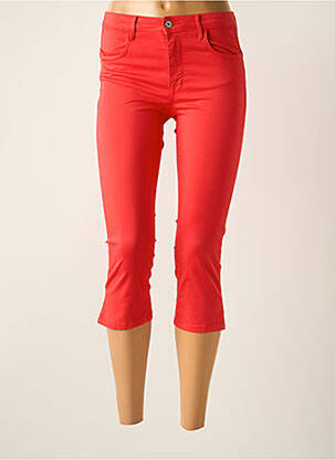 Pantacourt stretch taille normale rouge FRED SABATIER femme