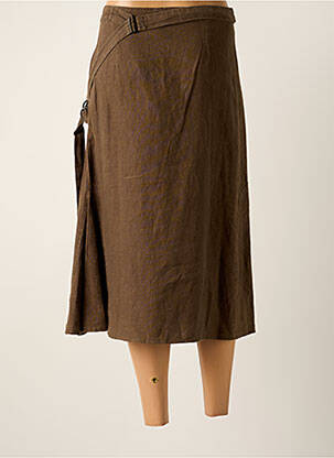 Jupe mi-longue coupe droite marron ISABEL DE PEDRO femme