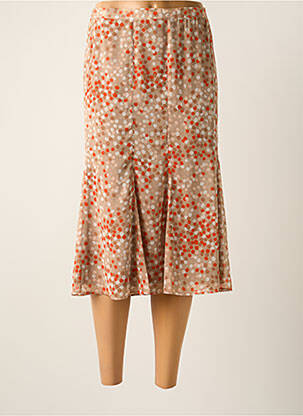 Jupe mi-longue doublure textile orange FRANCOISE F femme