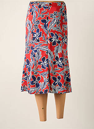 Jupe mi-longue coupe évasée rouge FRANCOISE F femme