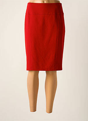 Jupe mi-longue coupe droite rouge PAUSE CAFE femme