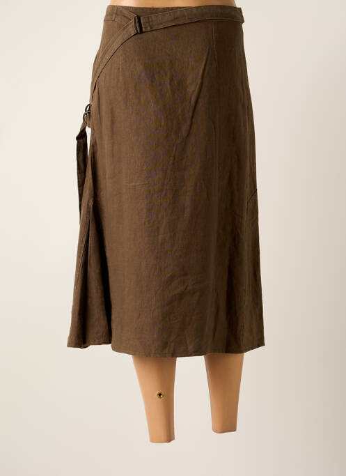 Jupe mi-longue marron ISABEL DE PEDRO pour femme