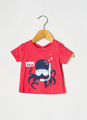 T-shirt fermeture pressionnée manches courtes rouge BOBOLI garçon