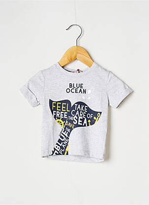 T-shirt tissage jersey manches courtes gris BOBOLI garçon