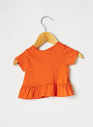 T-shirt coupe cintrée manches courtes orange BOBOLI fille